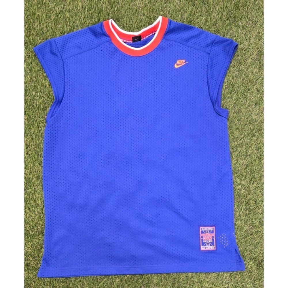Vtg 90s Nike Supreme Court Basketball Jersey XXL Blue Orange Mesh Shooting Shirt